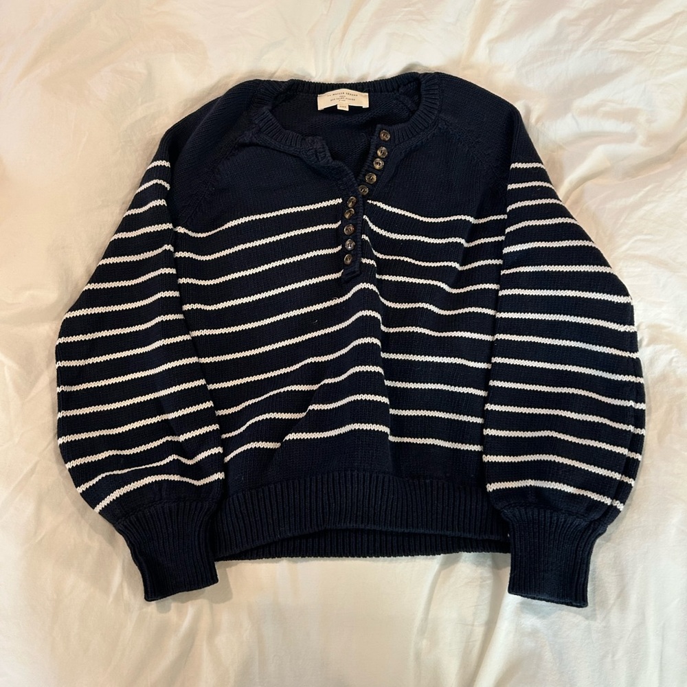 Sesame Leontine Navy Striped Women's Sweater - XXS